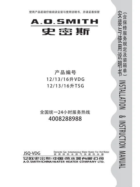 AO史密斯JSQ33-VDG