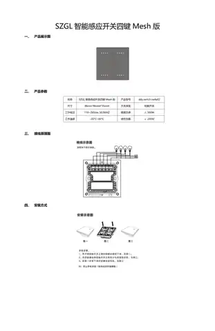 SZGL智能感应开关四键Mesh版