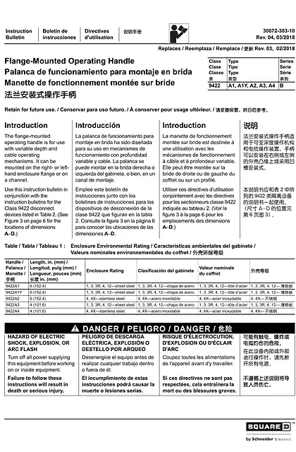schneider施耐德法兰安装式操作手柄
