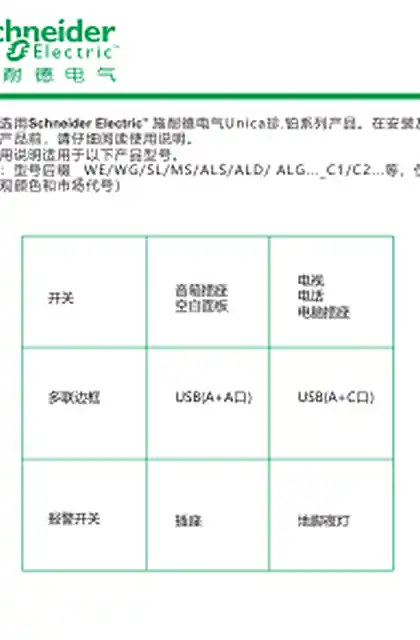 schneider施耐德珍珀系列说明书