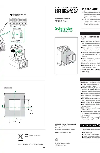schneider施耐德电动操作机构400-630简化说明书